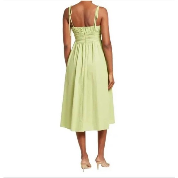 AREA Stars Corti Tie Strap Midi Green Summer Beautiful Dress Size M - Picture 2 of 6